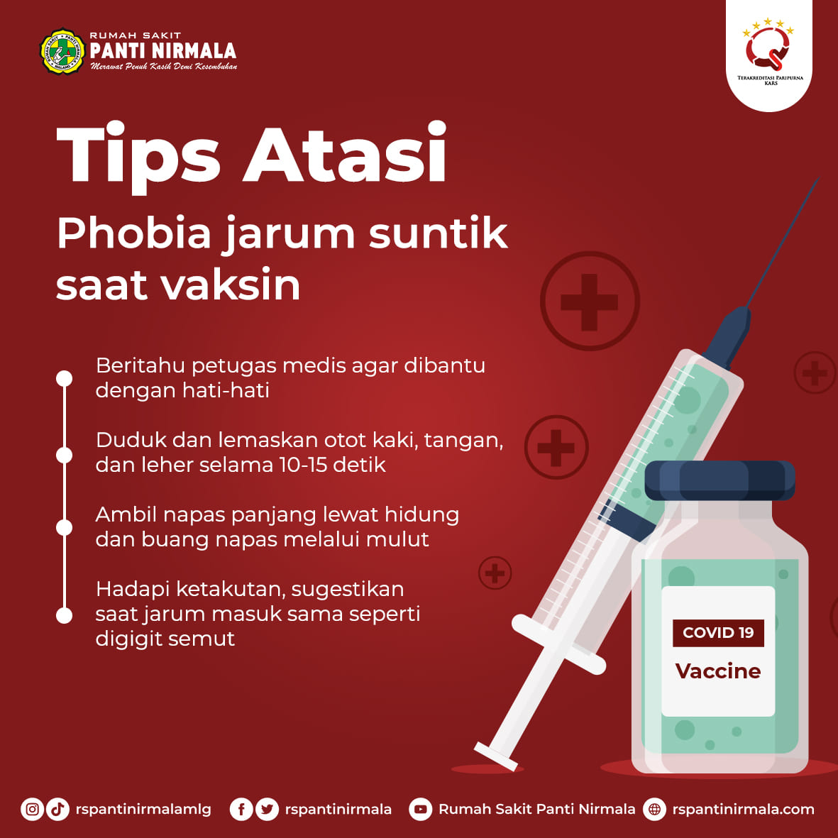 Tips atasi phobi jarum suntik