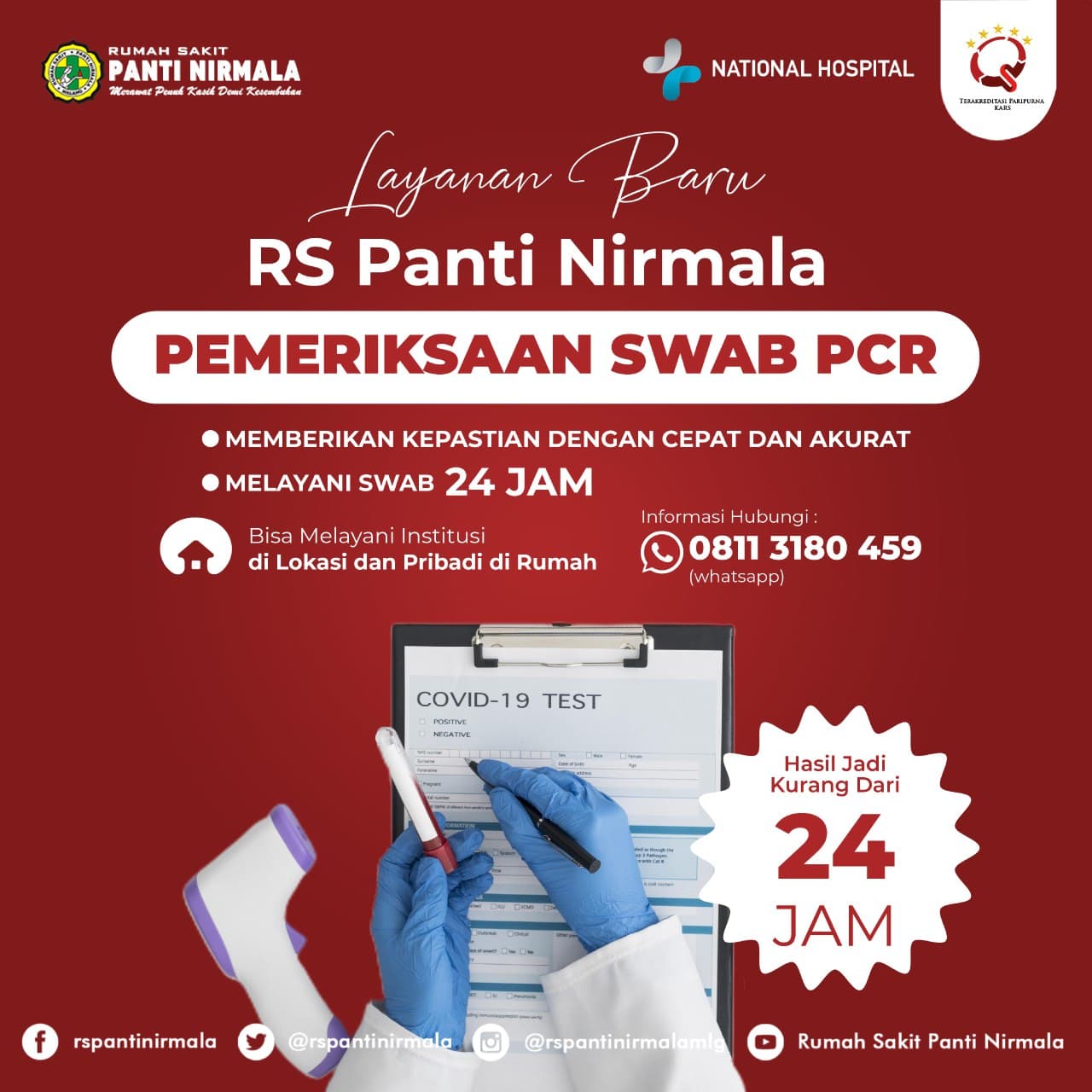 [RESMI DIBUKA] Layanan Pemeriksaan SWAB PCR