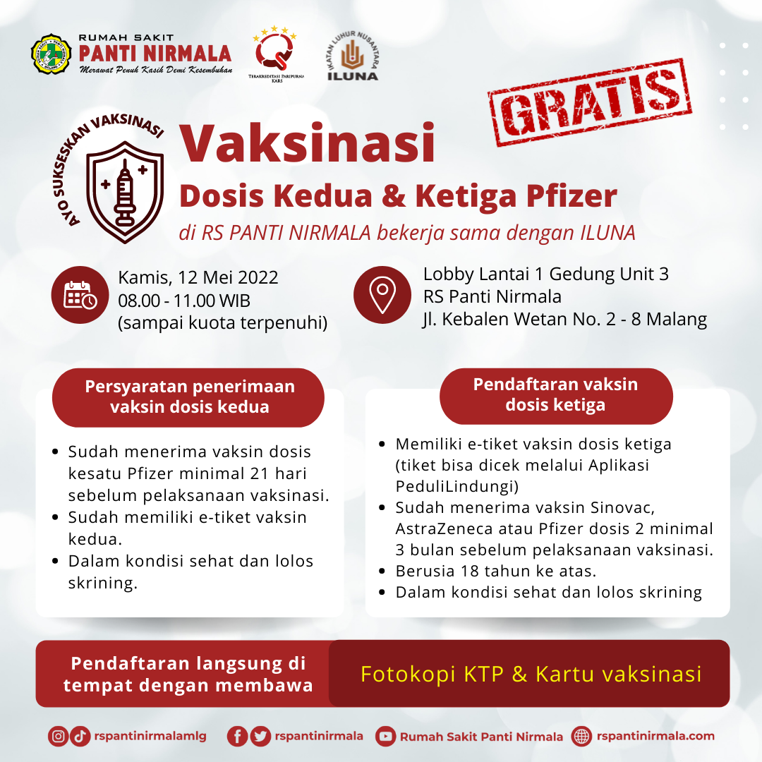 Vaksinasi Dosis Kedua & Ketiga Pfizer